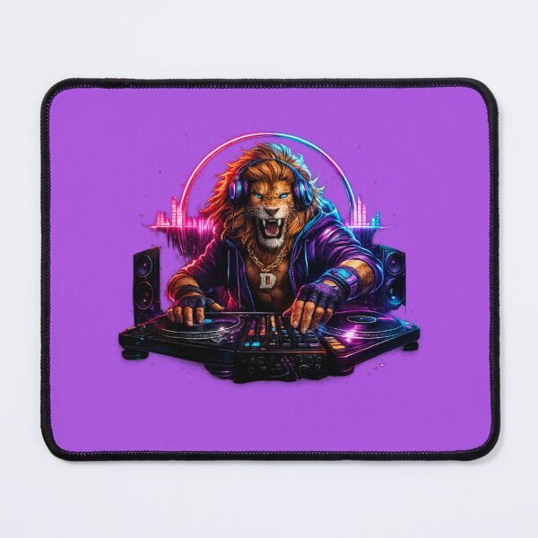 Item preview, Lion DJ Shirt Neon Rave King DJ Animal Headphones EDM Festival T-Shirt designed and sold by djhypnotixx.