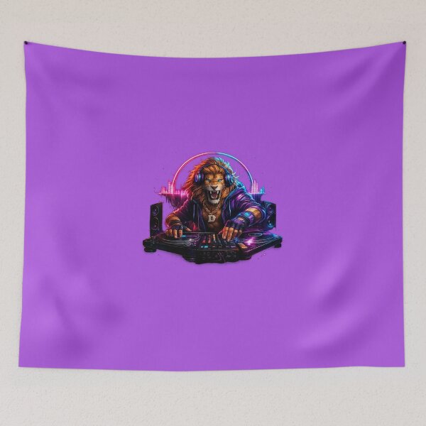 Item preview, Lion DJ Shirt Neon Rave King DJ Animal Headphones EDM Festival T-Shirt designed and sold by djhypnotixx.
