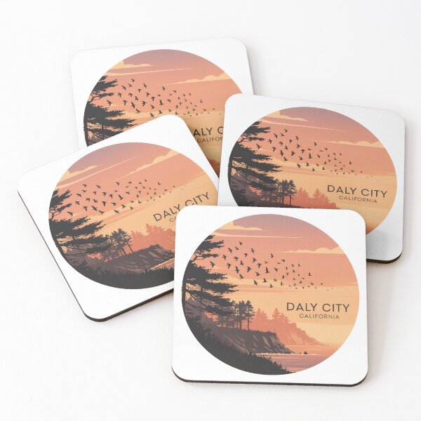 Item preview, Daly City California: Sunset Pines Minimalist Coastal Circular Illustration designed and sold by CircinusStore.