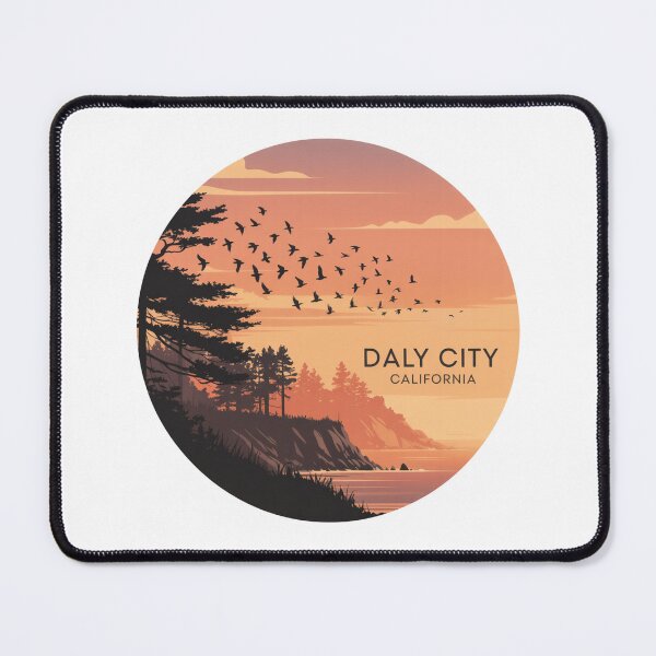 Item preview, Daly City California: Sunset Pines Minimalist Coastal Circular Illustration designed and sold by CircinusStore.