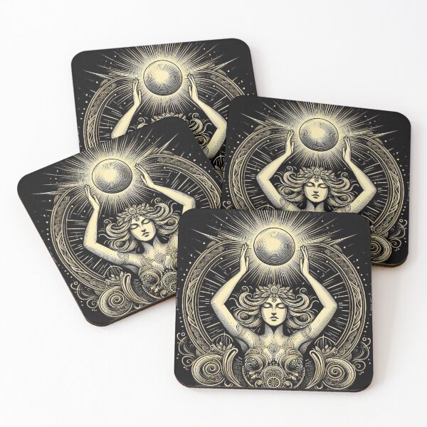 Item preview, She Holds the Sun – Divine Feminine Energy Illustration designed and sold by Roberta Calabrese.
