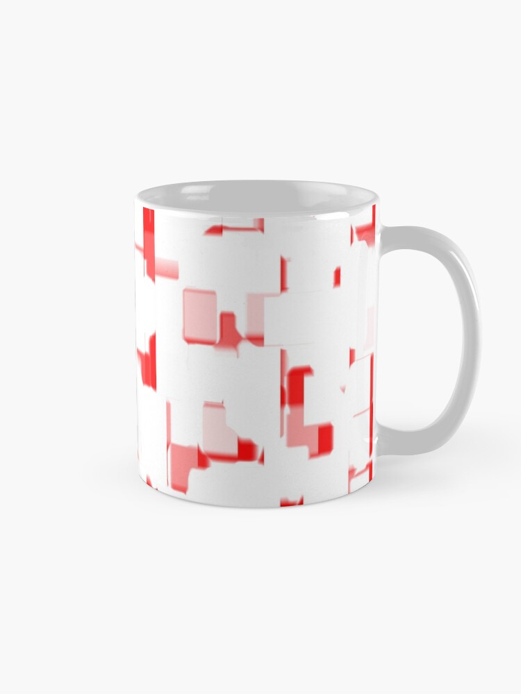 Thumbnail 5 of 6, Coffee Mug, Red, blue, and white broken rectangles designed and sold by Momentumist.