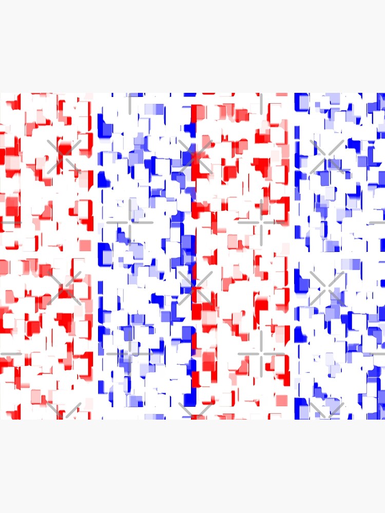 Thumbnail 5 of 5, Shower Curtain, Red, blue, and white broken rectangles designed and sold by Momentumist.