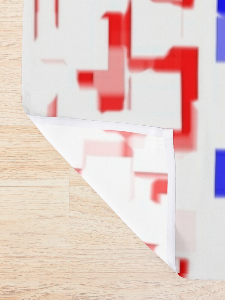 Alternate view of Red, blue, and white broken rectangles Shower Curtain