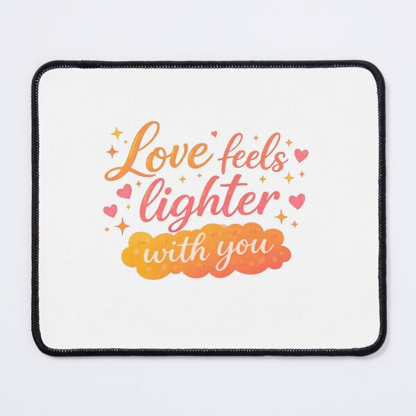 Item preview, Love Feels Lighter With You Romantic Quote | Unique Minimal Love Typography Design designed and sold by Lovestickerco.
