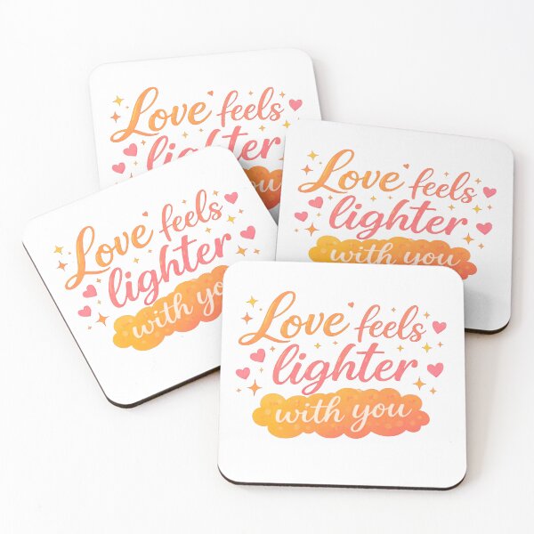 Item preview, Love Feels Lighter With You Romantic Quote | Unique Minimal Love Typography Design designed and sold by Lovestickerco.