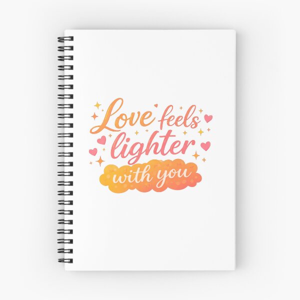 Item preview, Love Feels Lighter With You Romantic Quote | Unique Minimal Love Typography Design designed and sold by Lovestickerco.