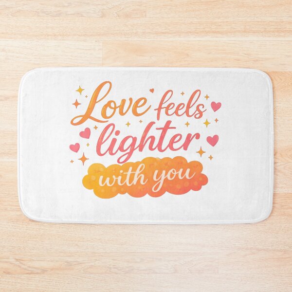 Item preview, Love Feels Lighter With You Romantic Quote | Unique Minimal Love Typography Design designed and sold by Lovestickerco.