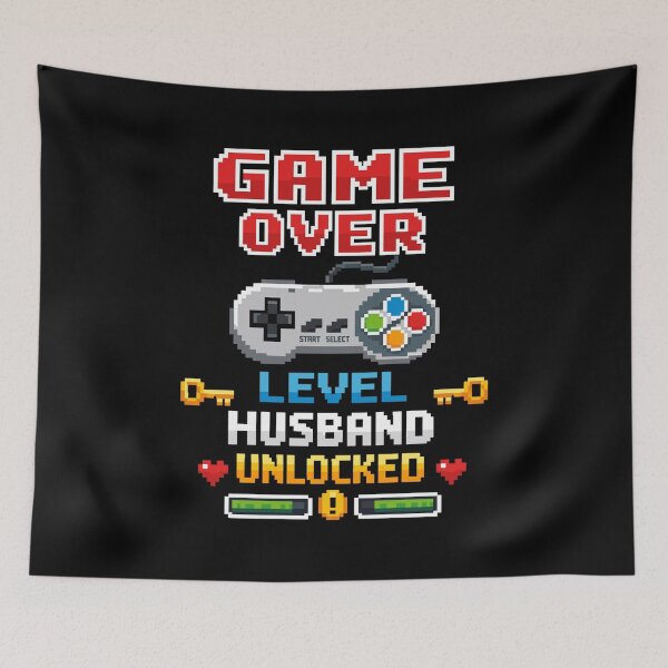 Item preview, Game Over - Level Husband Unlocked | 8-bit  designed and sold by Pineapple-Tree.