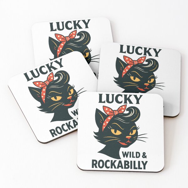 Item preview, Lucky, Wild & Rockabilly: Black Retro Cat designed and sold by Pineapple-Tree.