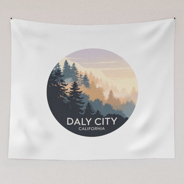 Item preview, Daly City California: Foggy Forest Circular Nature Illustration designed and sold by CircinusStore.