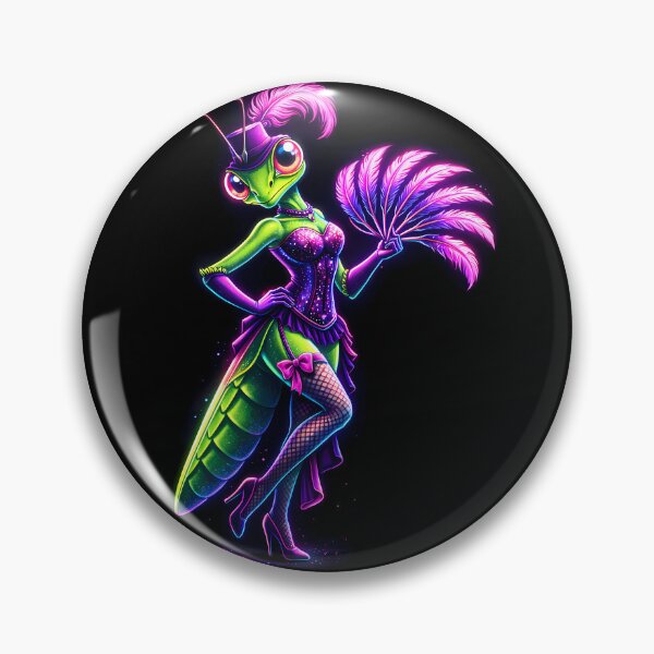 Item preview, Neon Mantis Burlesque Cyberpunk Insect designed and sold by AuraloomAtelier.