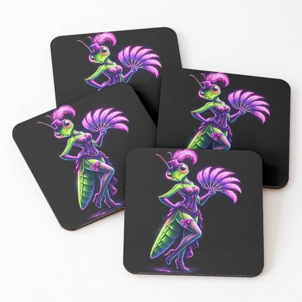 Item preview, Neon Mantis Burlesque Cyberpunk Insect designed and sold by AuraloomAtelier.