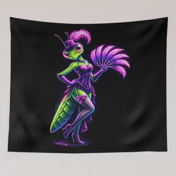 Item preview, Neon Mantis Burlesque Cyberpunk Insect designed and sold by AuraloomAtelier.