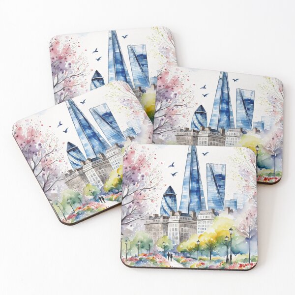 Item preview, London in spring with Shard and Gherkin designed and sold by Coolparrotgirl.