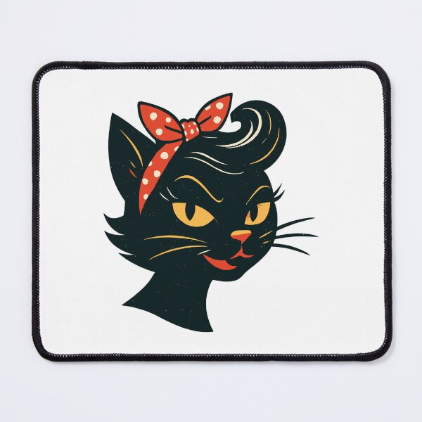 Item preview, Black cat in 1950s retro style designed and sold by Pineapple-Tree.