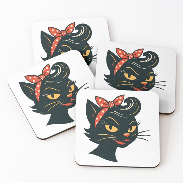 Item preview, Black cat in 1950s retro style designed and sold by Pineapple-Tree.