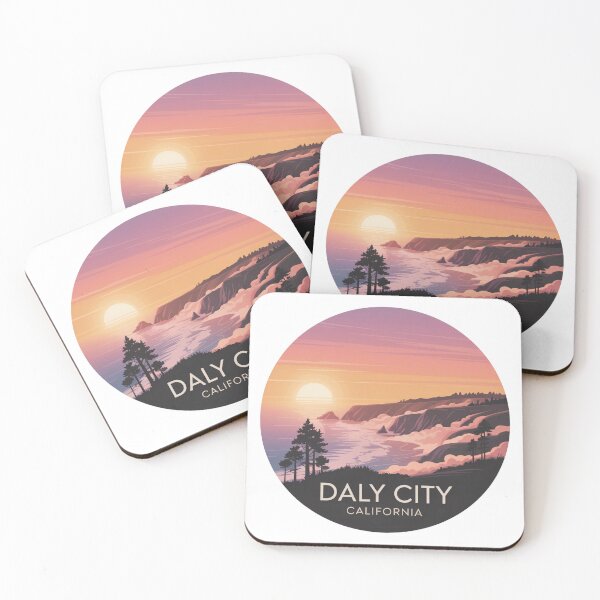 Item preview, Daly City California: Sunset Cliffs - Coastal Pines Circular Illustration designed and sold by CircinusStore.
