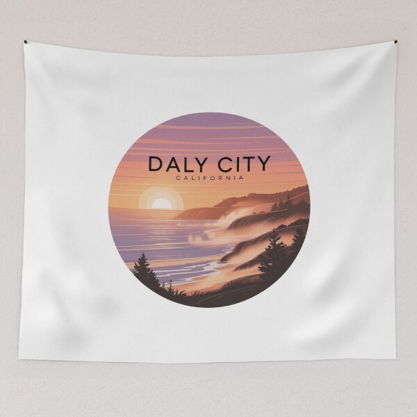 Item preview, Daly City California: Coastal Pines Circular Illustration designed and sold by CircinusStore.