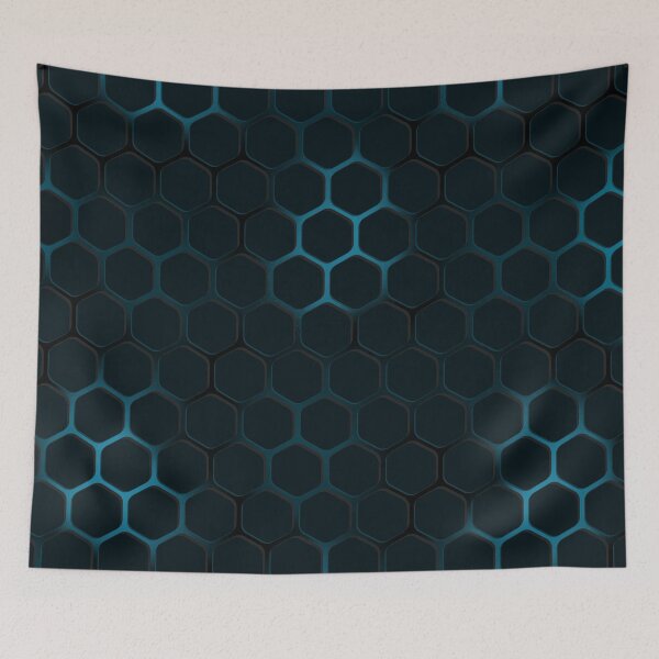 Item preview, Futuristic Blue Metallic Honeycomb designed and sold by FrescoDesign.