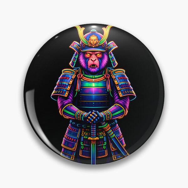Item preview, Neon Samurai Monkey Cyberpunk Animal designed and sold by AuraloomAtelier.