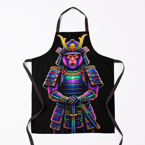 Item preview, Neon Samurai Monkey Cyberpunk Animal designed and sold by AuraloomAtelier.