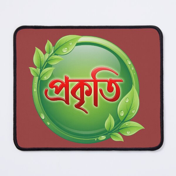 Item preview, Prokriti Bengali Nature Typography Green Eco Sticker designed and sold by SouravDesigns.