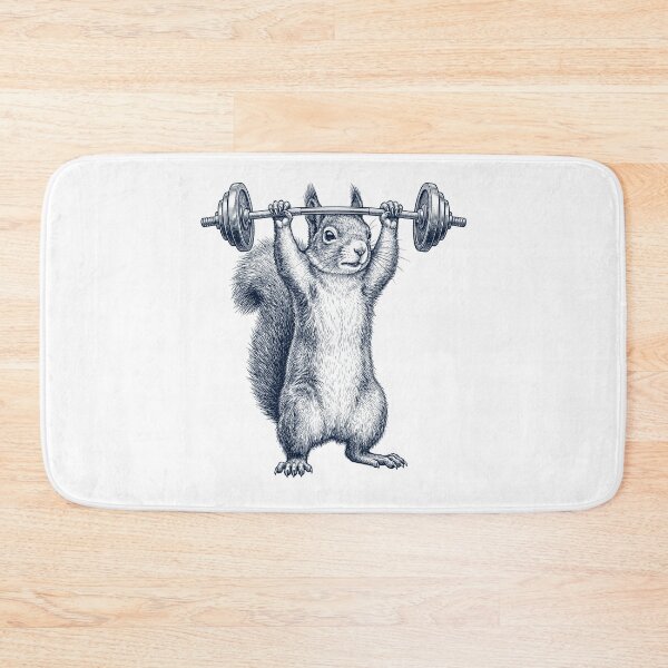 Item preview, Vintage Squirrel Weightlifting Deadlift Gym Animal Lover designed and sold by DoodleTortle.