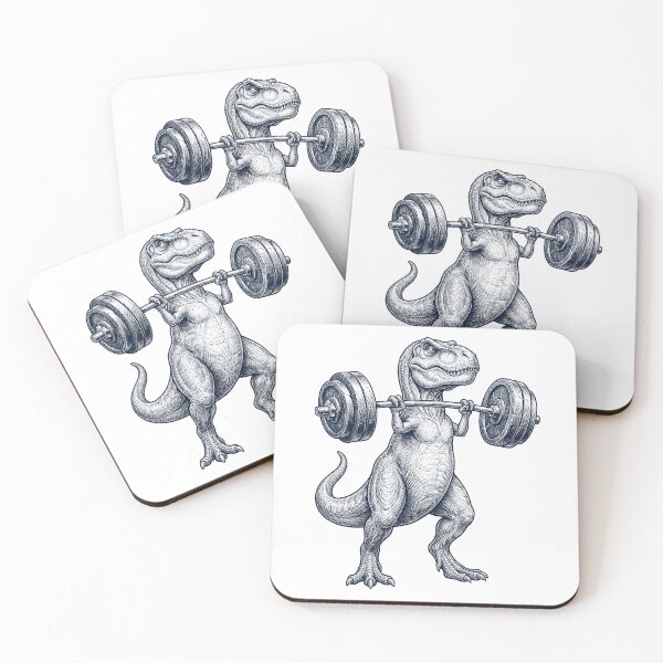 Item preview, Vintage T Rex Dinosaur Weightlifting Deadlift Gym Animal Lover designed and sold by DoodleTortle.