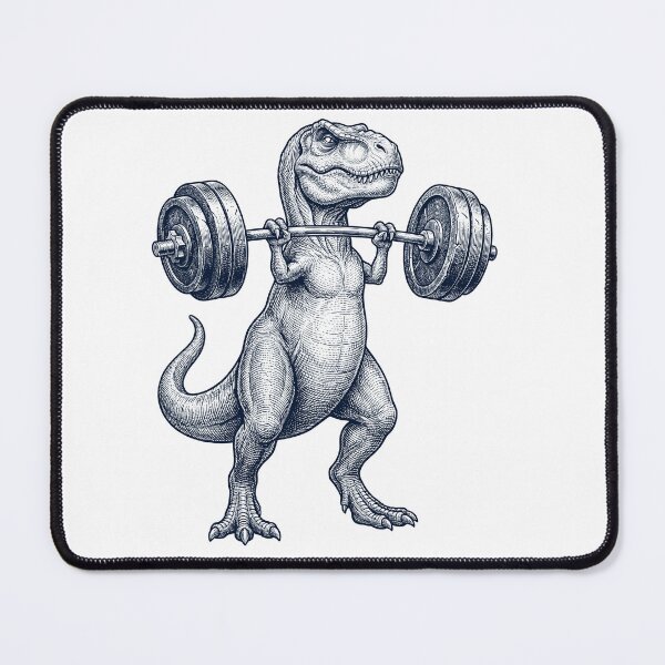 Item preview, Vintage T Rex Dinosaur Weightlifting Deadlift Gym Animal Lover designed and sold by DoodleTortle.