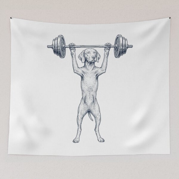 Item preview, Vintage Vizsla Weightlifting Deadlift Gym Dog Lover designed and sold by DoodleTortle.