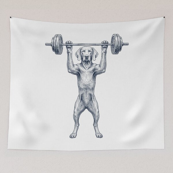Artikelvorschau, Vintage Weimaraner Gewichtheben Kreuzheben Fitnessstudio Hundeliebhaber entworfen und verkauft von DoodleTortle.