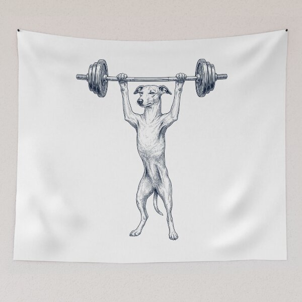 Item preview, Vintage Whippet Weightlifting Deadlift Gym Dog Lover designed and sold by DoodleTortle.