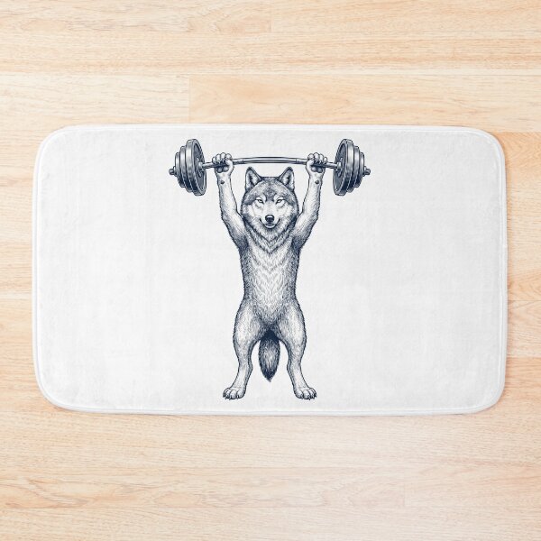 Item preview, Vintage Wolf Weightlifting Deadlift Gym Animal Lover designed and sold by DoodleTortle.