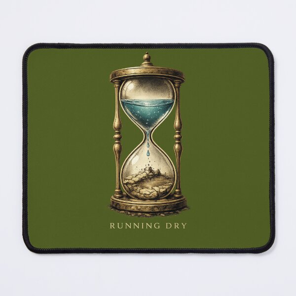Item preview, Running Dry Water Scarcity Climate Change Environmental Awareness Drought Hourglass Design designed and sold by OrbitOfMind.
