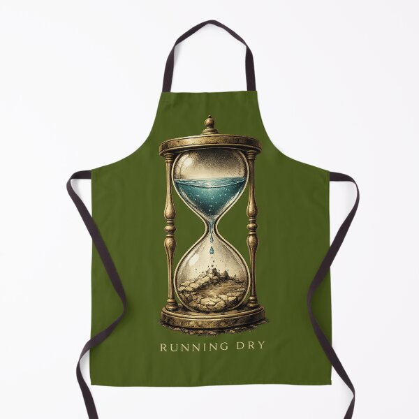 Item preview, Running Dry Water Scarcity Climate Change Environmental Awareness Drought Hourglass Design designed and sold by OrbitOfMind.