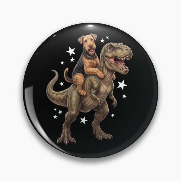 Item preview, Funny Airedale Terrier Riding T Rex Dinosaur Dog Lover designed and sold by TerryConnells.
