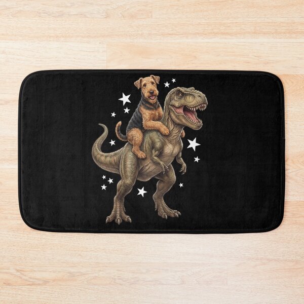 Item preview, Funny Airedale Terrier Riding T Rex Dinosaur Dog Lover designed and sold by TerryConnells.