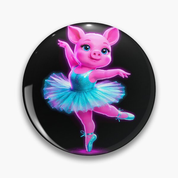 Item preview, Neon Ballerina Pig Cyberpunk Animal designed and sold by AuraloomAtelier.