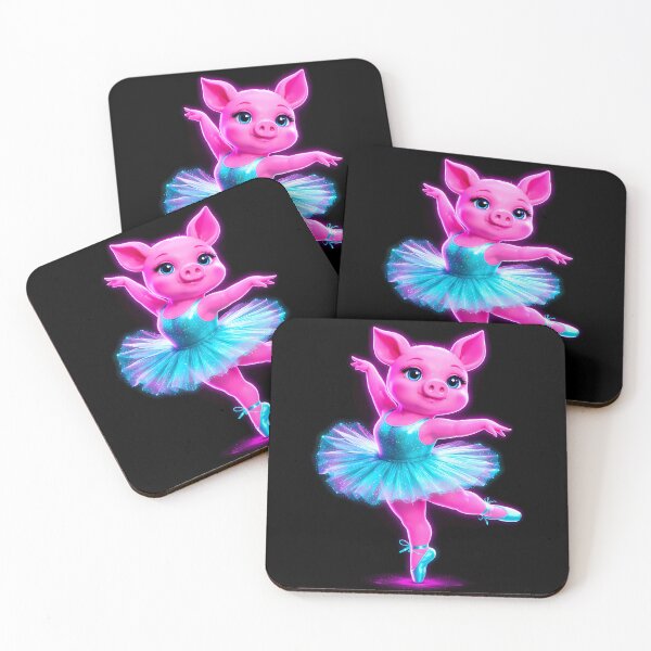 Item preview, Neon Ballerina Pig Cyberpunk Animal designed and sold by AuraloomAtelier.