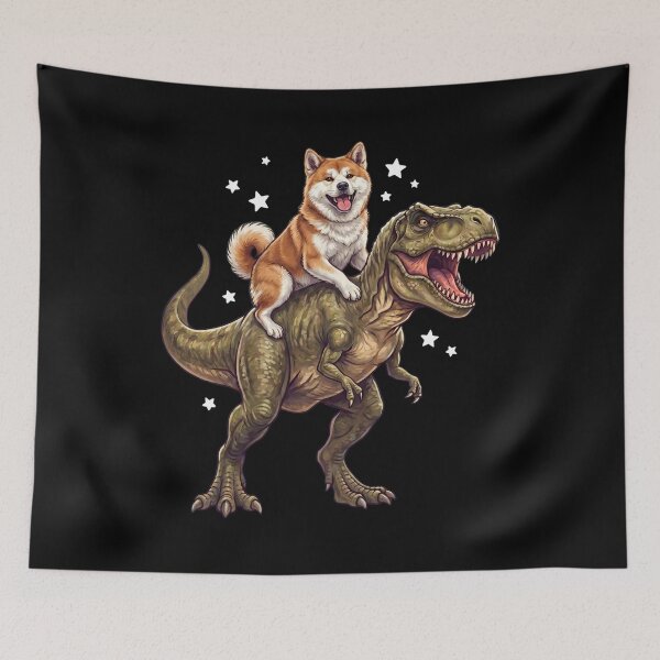 Item preview, Funny Akita Riding T Rex Dinosaur Dog Lover designed and sold by TerryConnells.