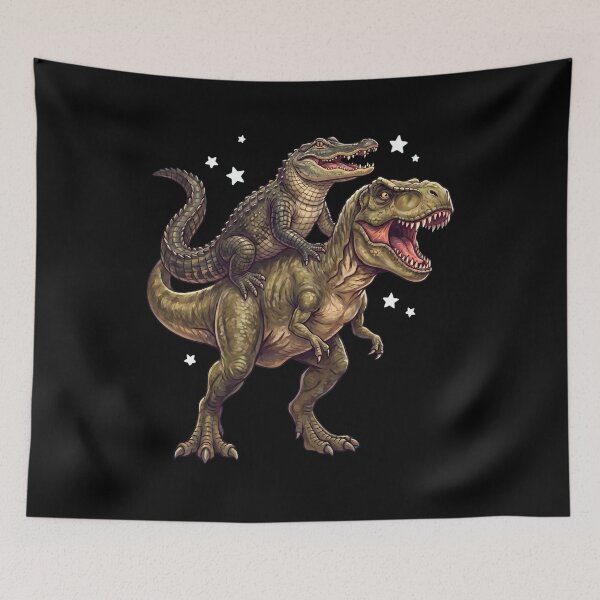 Item preview, Funny Alligator Riding T Rex Dinosaur Animal Lover designed and sold by TerryConnells.