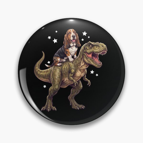 Item preview, Funny Basset Hound Riding T Rex Dinosaur Dog Lover designed and sold by TerryConnells.