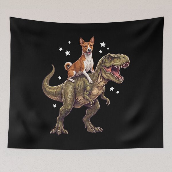 Item preview, Funny Basenji Riding T Rex Dinosaur Dog Lover designed and sold by TerryConnells.