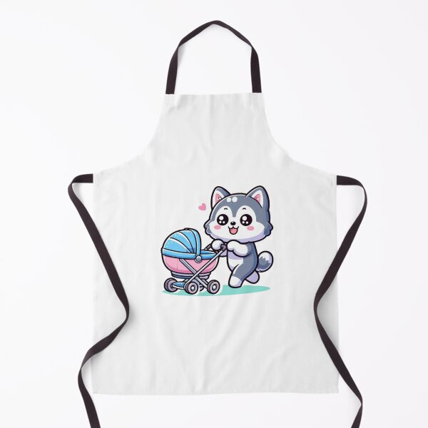 Item preview, Cute Husky Dad Pushing Baby Stroller Kawaii Dog Sticker designed and sold by carestazafeli.