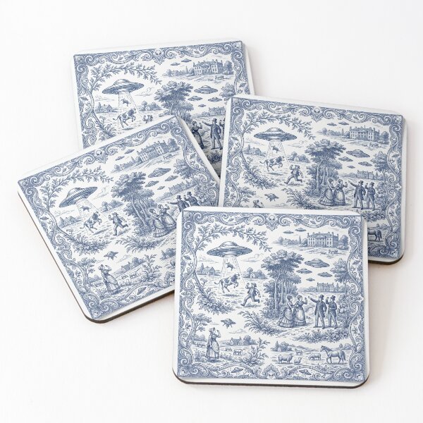 Item preview, Alien Abduction Toile de Jouy Pattern designed and sold by ryanguas.