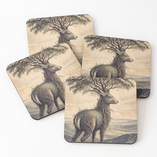 Item preview, Deer and Tree Fusion Printable Poster designed and sold by STTrillionTEES.