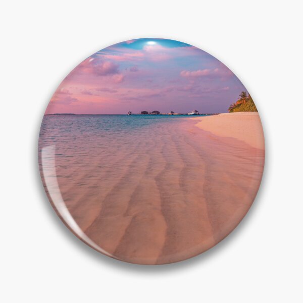 Item preview, Dreamy Maldives Beach Sunset Pink Sky Water Villas designed and sold by icemanphotos.