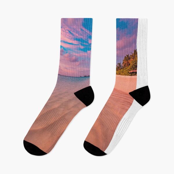 Item preview, Dreamy Maldives Beach Sunset Pink Sky Water Villas designed and sold by icemanphotos.