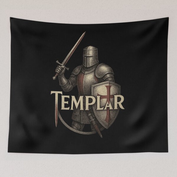 Item preview, Knight Templar Design, Medieval Crusader Knight Shirt, Holy Warrior, Templar Order, Cross Shield Armor, Medieval Battle Knight Art designed and sold by Typologystudios.